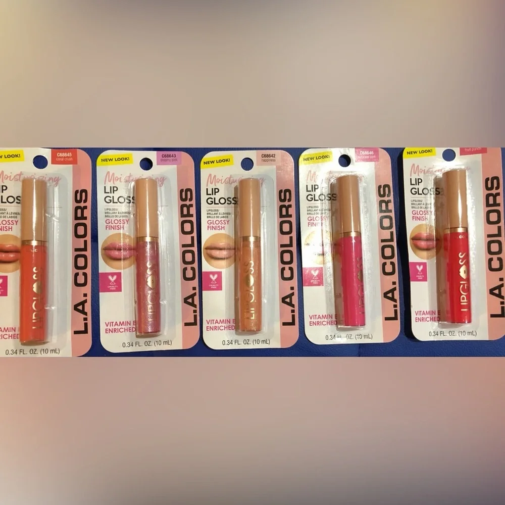 3pack‎ assorted moisturizing vitamin E enriched glossy finish lip glosses new